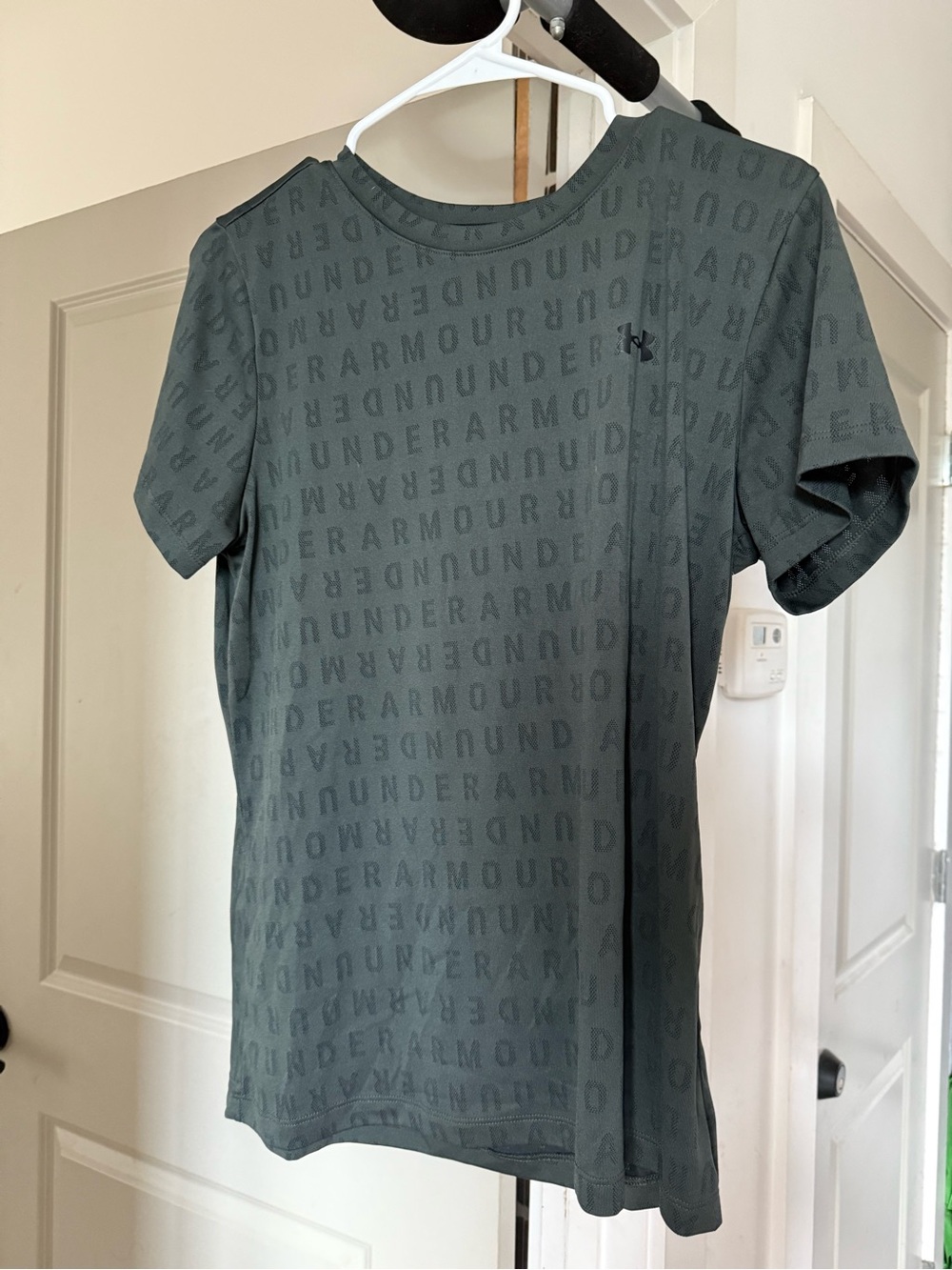 Under Armour Dark green All-Over Logo Short Sleeve Tee